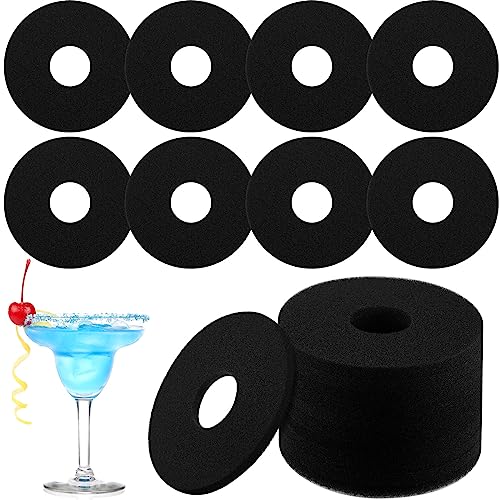 Roshtia 30 Pcs Bar Rimmer Sponges Replacement 5.75 Inch Glass Rimmer Sponges Bartender Tool Sponge Bar for Cocktails Margarita Salter Lime Juice Trays Accessories Supplies, Black