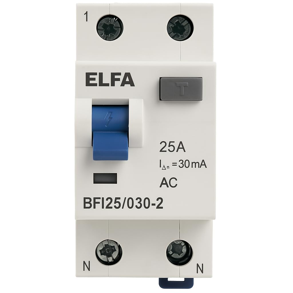 Interruttore Differenziale BFI 25A 2P 30mA Tipo AC – Salvavita 2 Poli – Cod. 607112 / BFI25/030-2 – Per Quadro Elettrico – LEMAG SRL