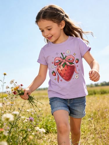 Image of Funnycokid Little Girls T Shirt for Toddler 3-7 Years Kids Tee Graphic Short Sleeve Clothes Tops