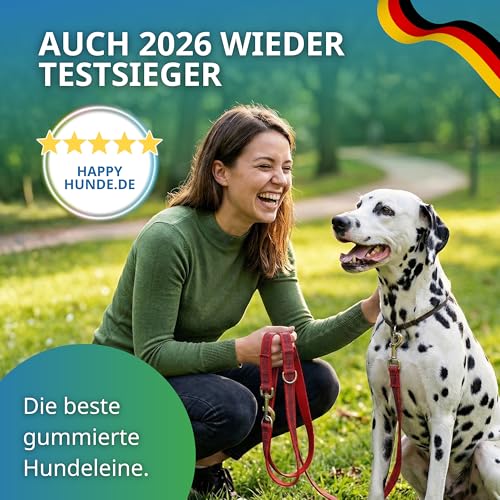 Activity4Dogs Anti-Slip Hundeleine rot 2,80m – Gummierte Führleine rutschfest & 4-Fach verstellbar – Testsieger 2025 und 2026 – Made in Germany – Robuste Trainingsleine für große & mittelgroße Hunde