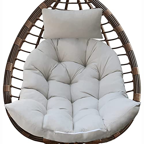 Hamaca colgante de huevo con soporte, de ratán para interiores y exteriores, para patio y balcón, color gris, 105 x 90 cm, perfecta para relajación y decoración elegante del hogar.