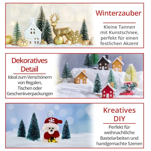 Weihnachtsbaum Mini Künstlich Miniatur Tannenbaum Grün Mini Weihnachts Baum Klein Weihnachtsdeko für Tischdeko, DIY, Schaufenster Figuren 10/16/22CM – 9 Stück – Bild 5