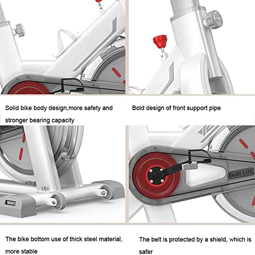 Image of Exercise Bike Belt Drive Indoor Cycling Bike Adjustable Stationary Bicycle Home Gym Bike for Workout Bikes Comfy Seat Cushion