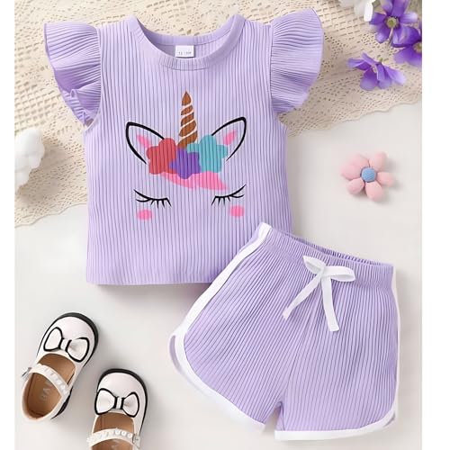 Image of 4YOU DRESSES Beautiful Cotton Blend Fabric Top and Shorts For Girls(Pack Of 2)