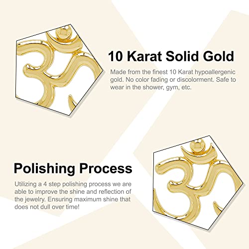 Gold Ohm Mantra Charm - 10 Karat Solid Gold - Buddhism Symbol2