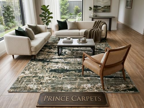 Image of 4 x 6 Feet Modern Carpet for Living Room | Non-Fade Soft Floor Rug for Hall & Bedroom | Easy Clean & Non-Slip Backing