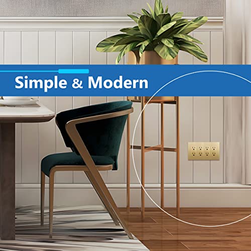 Image of LIDER Decorator Switch Cover, Screwless Wall Plate, Mid-Size 4-Gang 4.88 inch x 8.58 inch, LSWP-34M-GD2P, UL Listed, Thermoplastic, Matte Gold, 2-Pack