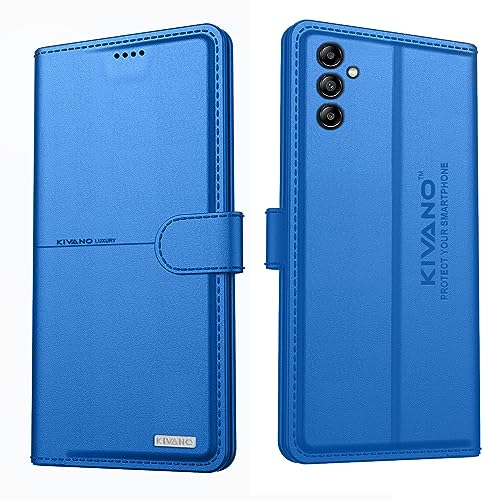 Image of Compatible with Samsung Galaxy A04s Flip Cover | Leather Finish | Inside Pockets & Inbuilt Stand | Shockproof Wallet Style Magnetic Closure Back Cover Case