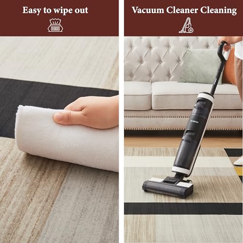 MOONLIGHT20015 Rugs Living Room Small 60x110 cm – Geometric Style Area Rugs for Bedroom - Non Slip Modern Printed Carpet Bedside Rug, Milo - Image 8