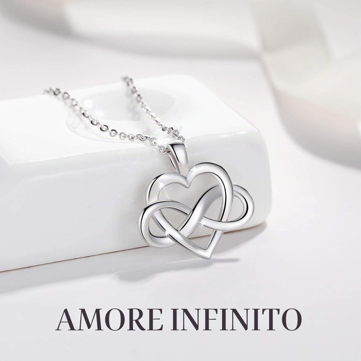 CELESTIA Collana Mamma Figlia e Figlio Argento 925 Ciondolo Cuore Donna Amore Regalo Mamma Idee Festa della Mamma Ti Voglio Bene Regalo a Mia Moglie Regali Nonna