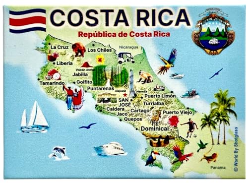 Imán Decorativo Rectangular de Costa Rica 2.5in x 3.5in