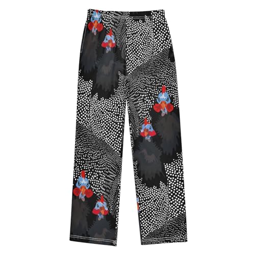 Boys' Pants Rooster Hen Dot Long Bottoms Jogger Pants Elastic Waist Trousers with Pockets S-XL