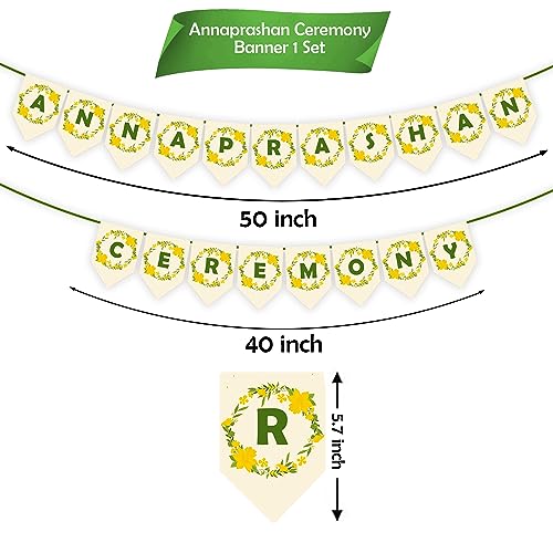 Image of Party Propz Floral Design Shubh Annaprashan Banner - 1 Pc Baby Rice Ceremony Decorations Items | Rice Ceremony Banner (Cardstock)