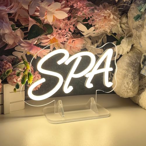 Image of SPA Table Number Neon Sign Desk Lamp Night Light Wedding Letter LED Neon Sign Wedding Table Decorations Neon Light Shop Bedroom Home Room Decor Christmas Party Warm White USB 25x15CM