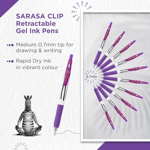 Bolígrafos Zebra Pen SARASA CLIP Gel 10 unidades Morado miniatura 5