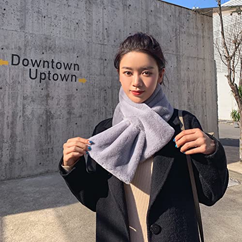 90cm Faux Fur Scarf for Women,Winter Faux Fur Scarf Wrap Collar Soft Faux Fur Neck Warmer2