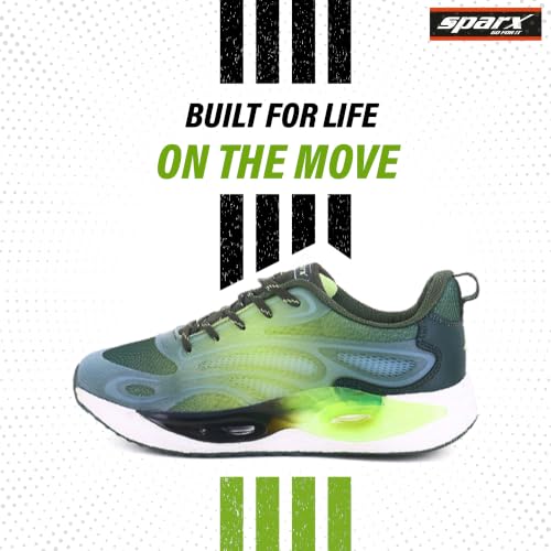 Image of SPARX Sports Running Shoes for Men - Lightweight Breathable Lace-Up Athletic Shoes with Cushioned Comfort, Shock Absorption, Durable Grip, Flexible Sole & Everyday Walking Performance