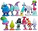 12pcs Trolls Doll Cake Topper, Mini Figurine Mini Giocattoli per Bambini e Baby Shower Forniture, Colorate per Feste di Compleanno Forniture per Bambini