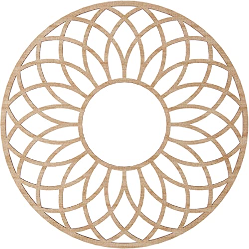 Image of Ekena Millwork 18 inchOD x 6 1 /8 inchID x 3 /8 inchT Cannes Wood Fretwork Pierced Ceiling Medallion, Alder
