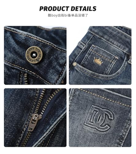 Jeans Pants Trouser Denim Spring and Autumn Water Washed Vintage Embossed Embroidery High Street Handsome Versatile Long Men2