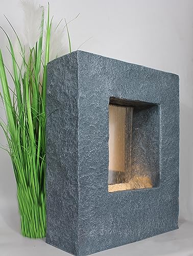 Fontaine de jardin cascade rectangulaire jet eau LED - 6