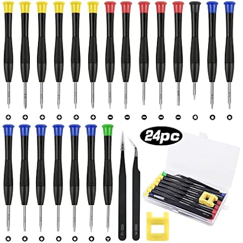 Flintronic Mini Schraubenzieher Set, 24 Stück Brillen Schraubendreher Cover