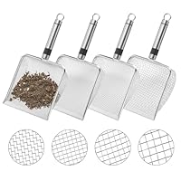 GIONAR 4 Stück Gartensieb aus Edelstahl - Gartensieb Erde - Kompostsieb mit Griff Gartensieb - Sandsieb,Sieb, Erdsieb, Sandsieb (2/2.8/3.8/5mm Masche)