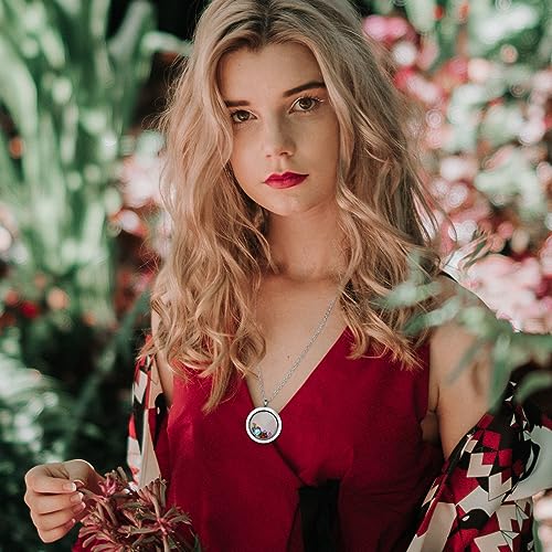 Jovivi 25mm/30mm Living Floating Memory Glass Locket Necklace - Stainless Steel Secure Buckle Closure 5