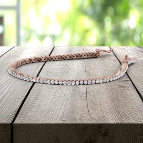 Image of 2 Carat Natural Diamond Tennis Bracelet for Women in 10K Gold in 7.5 Inch