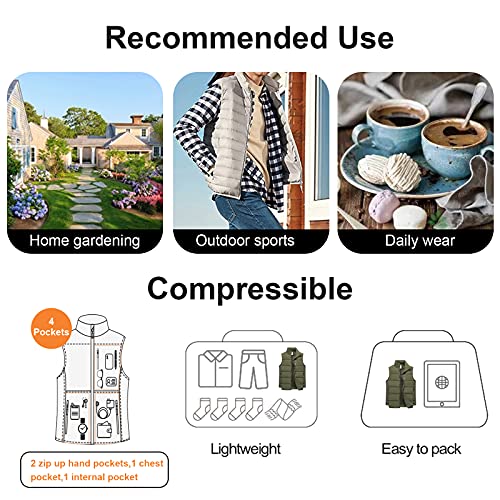 Chrisuno Women's Puffer Vest Casual Stand Collar Quilted Waistcoat Outdoor Padded Ski Vest - Image 6