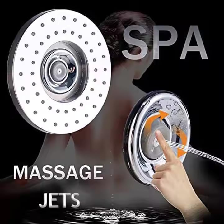 Image of Stainless Steel 304 Grade Shower Panel 8in1+ Extra Large 3Ways Hand Shower With LED Rainfall Waterfall 2Body Massage 4Mist Spray Temperature Display Shower Panel (Chrome)