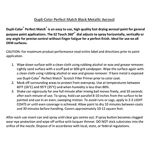 Image of Dupli-Color Perfect Match Premium Automotive Paint, Black (M), 8 oz