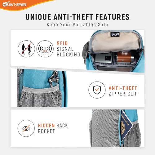 Image of SKYSPER Sling Bag RFID Cross Body Bag Recycled Crossbody Backpack Travel Daypack