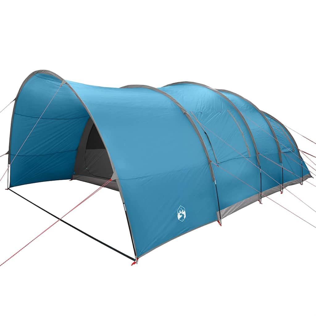 Amplia tienda túnel con techo y almacenamiento, color azul, 710 x 460 x 245 cm, tienda de campaña impermeable para familias y aventuras al aire libre