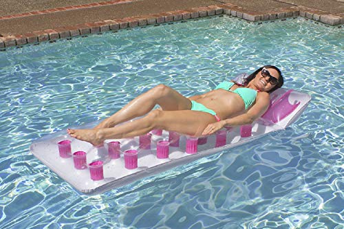Image of Poolmaster Classic French Pocket Inflatable Swimming Pool Mattress Float for Adults, Pink