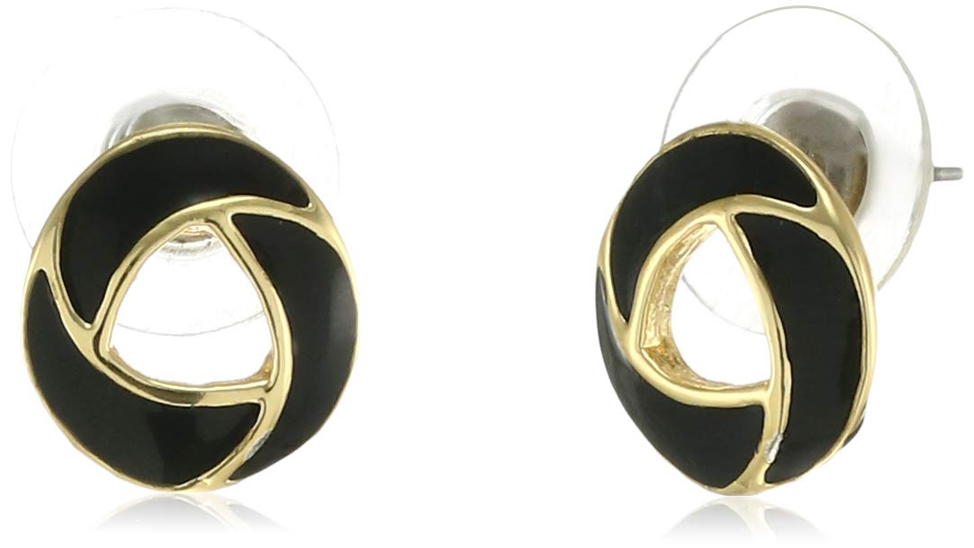 Estele Black coloured, circular latest stylist simple looking studs gold plated earrings for women (B08D6P7S5W) Amazon Price History, Amazon Price Tracker
