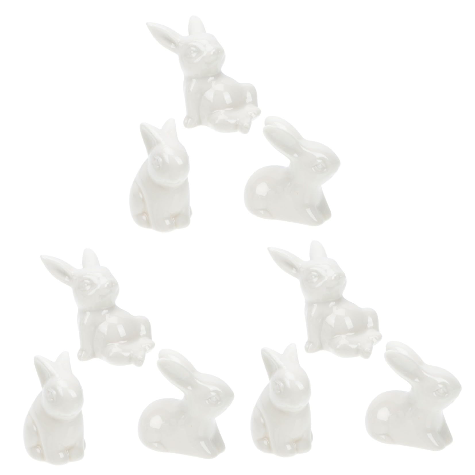 Alipis 3 Set Ornamento Coniglio in Porcellana Bianca Decori Portachiavi Coniglietto Camera Cestino Del Coniglietto Micro Ornamento Paesaggistico Animali Pasqua Ceramica 3 Pezzi * 3