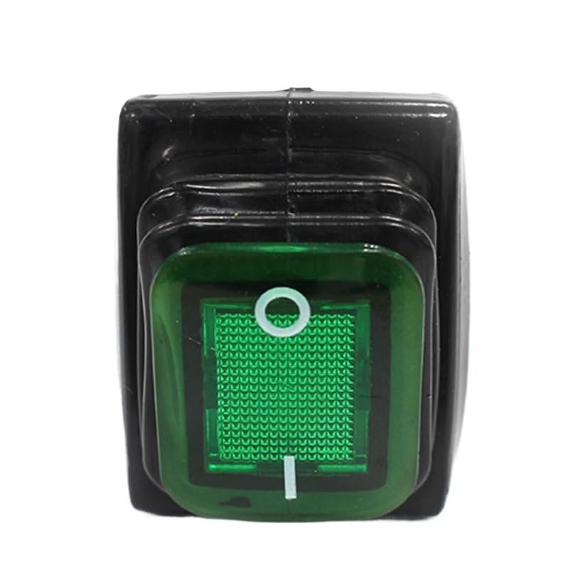 50pcs kcd4 Heavy Duty Waterproof on Off Sliver Contact Point Copper pin Green red led lamp 220v 30A Rocker Switch(Red,220v)