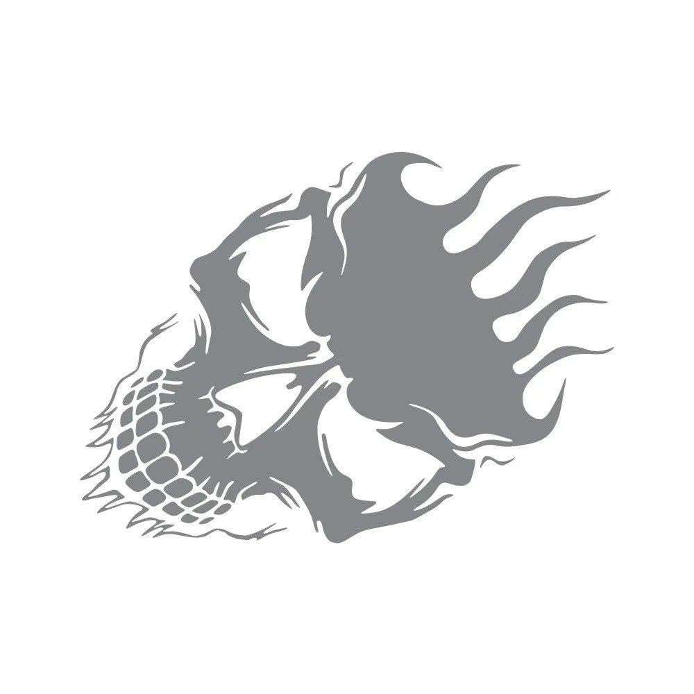 Bertdcx Glossy Gray Auto Accessory Stickers Skull Creative Car Sticker Auto Exterior Decoration Pvc Waterproof Decal(,30X17cm)