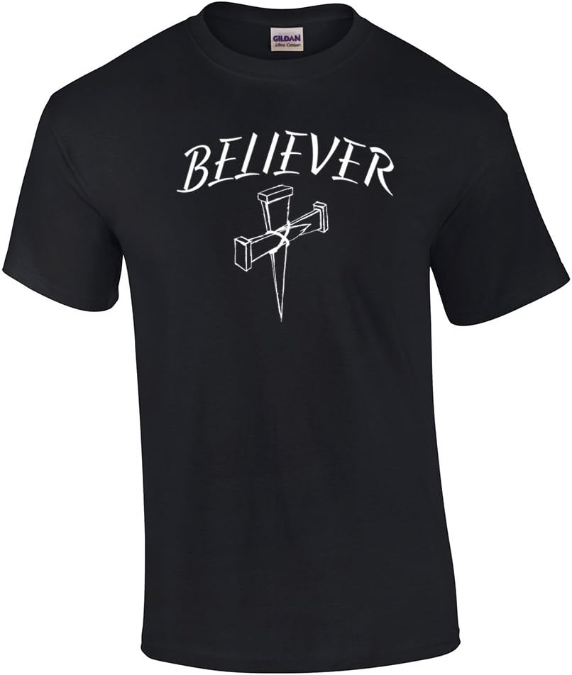 Trenz Shirt CompanyChristian Tee Shirt Believer with Cross Military