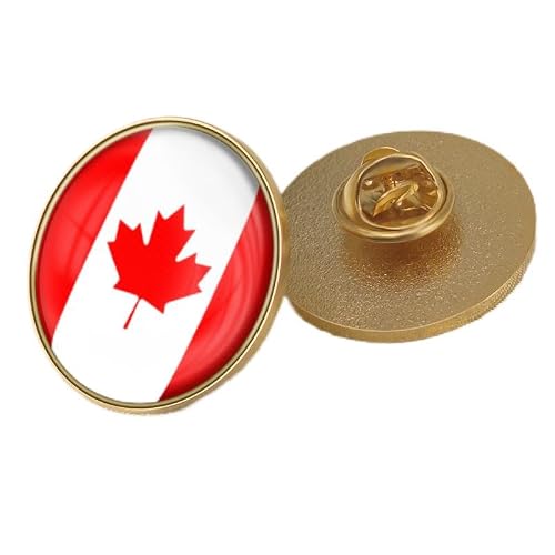 Circular Canada National Flag Resin Metal Pin Badge National Emblem