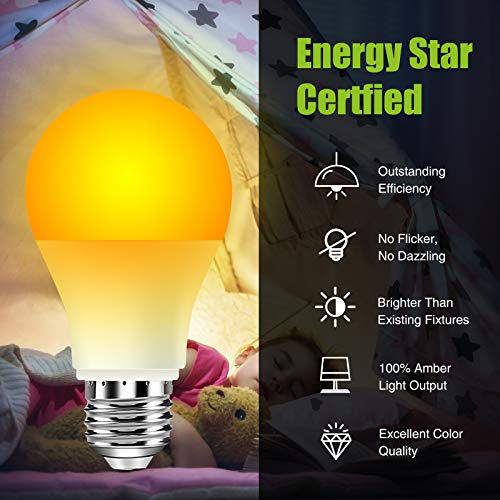 Image of Neporal Amber Light Bulbs 9W, Soft Warm Sleep Light Bulbs 60W Equivalent, Blue Light Blocking Amber Night Light 1800K, Bedtime Light Bulb for Healthy Sleep,1Pack
