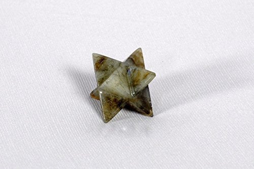 Jet InternationalLabradorite Merkaba 1 inch Star Healing Spiritual Divine India A++ Crystal Therapy Geometry Positive Peace Pocket Internal Strength Love Doctor Actor Star Future Luck Sacred Geometr