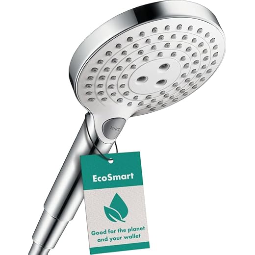 hansgrohe Waterbesparende douchekop Raindance Select S 120, spaardouchekop, douchekop, 3 straalsoorten, wit/chroom