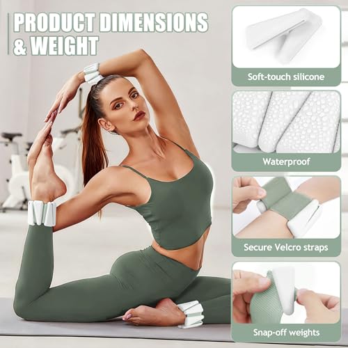 Image of BECOJADDE Ankle Weights for Women Wrist Weights Set of 2 (1 lb /2 lb Each) Adjustable Arm Leg Weight for Womens Men Suitable for Walking Swimming Running Pilates Yoga Gym