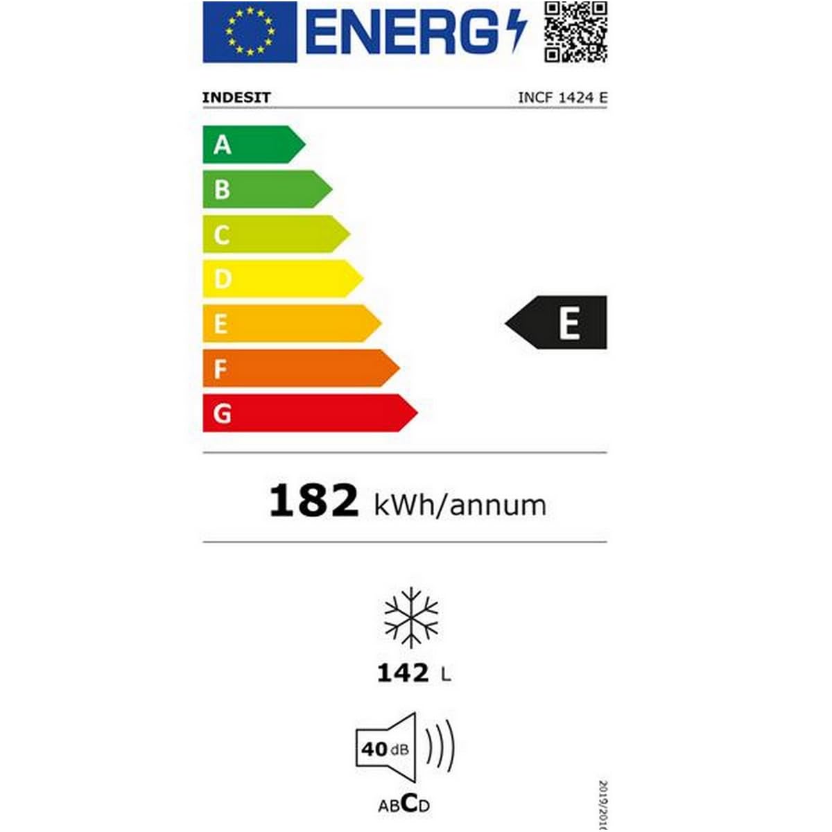 INCF1424E - Congelatore a Pozzetto Orizzontale 142 Litri Congelamento 7 Kg / 24H, Classe energetica E
