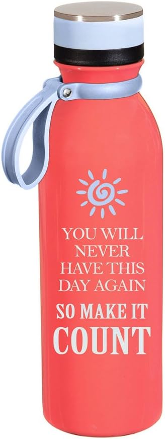 Cypress Home Make it Count Stainless Steel Water Bottle, 20 Ounces