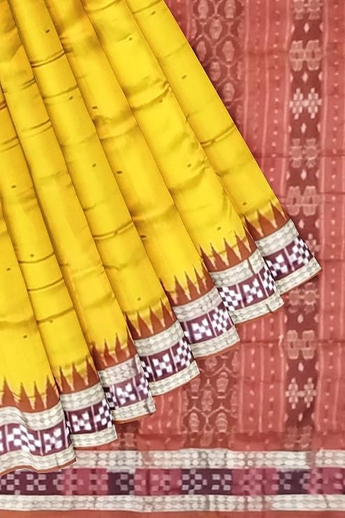 Image of Handmade Pure Bomkai Silk Saree Khandua Natural Silk Ikkat Saree For Women /Ethnic Wear /Traditonal Saree /Handloom Saree With Regular Fit Blouse Piece