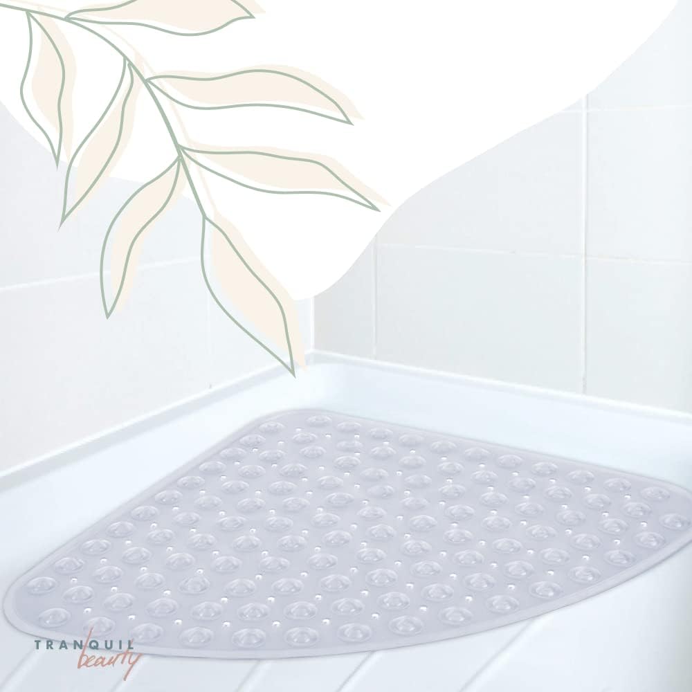 Clear Curved Non-Slip Rubber Bath Mat for Kids