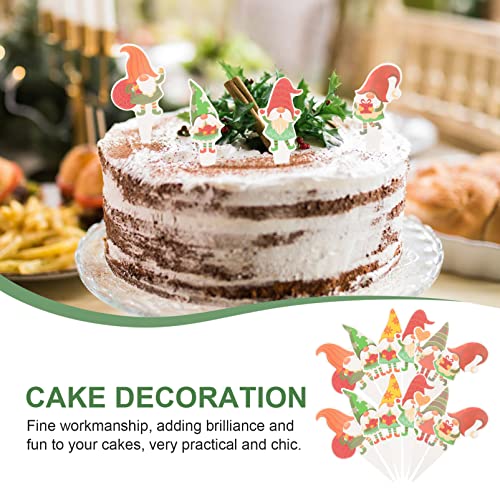 PRETYZOOM 12 peças de topos de cupcake de Natal gnomo bolos toppers palhetas de natal comida de nata